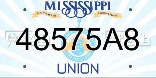 48575A8 Mississippi License Plate