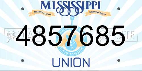 4857685 Mississippi License Plate