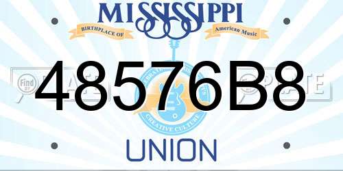 48576B8 Mississippi License Plate