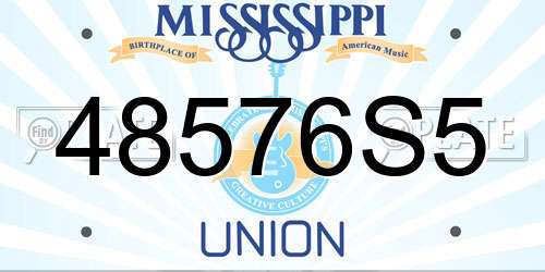 48576S5 Mississippi License Plate