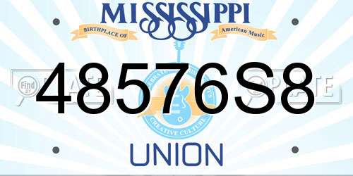 48576S8 Mississippi License Plate