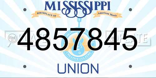 4857845 Mississippi License Plate