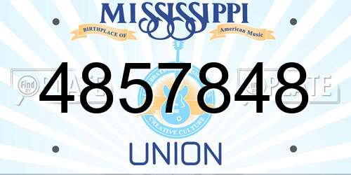 4857848 Mississippi License Plate