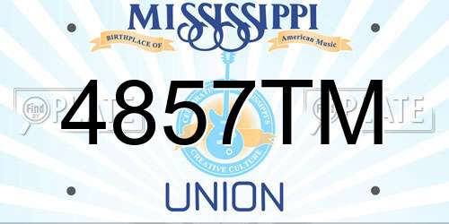 4857TM Mississippi License Plate