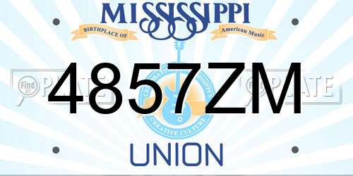 4857ZM Mississippi License Plate