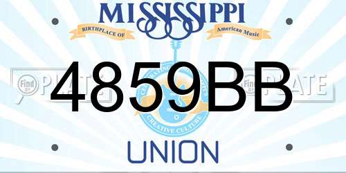 4859BB Mississippi License Plate