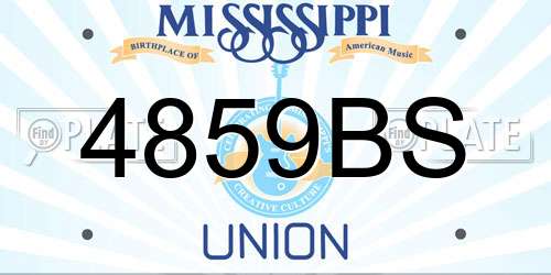 4859BS Mississippi License Plate