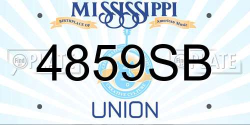 4859SB Mississippi License Plate