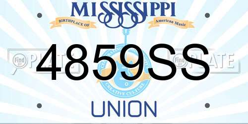 4859SS Mississippi License Plate