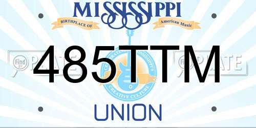485TTM Mississippi License Plate