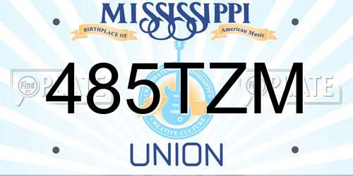 485TZM Mississippi License Plate