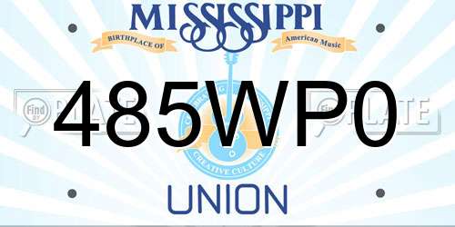 485WP0 Mississippi License Plate