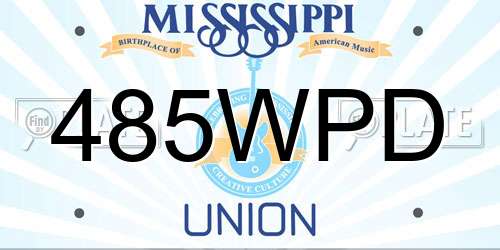 485WPD Mississippi License Plate