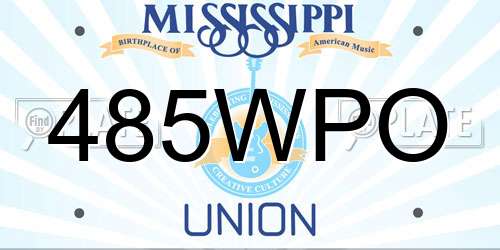 485WPO Mississippi License Plate
