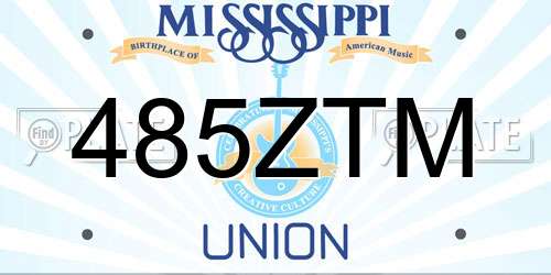 485ZTM Mississippi License Plate