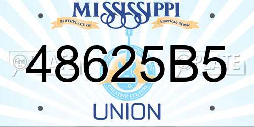 48625B5 Mississippi License Plate