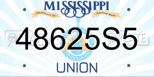 48625S5 Mississippi License Plate