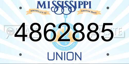 4862885 Mississippi License Plate