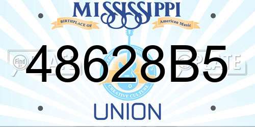 48628B5 Mississippi License Plate