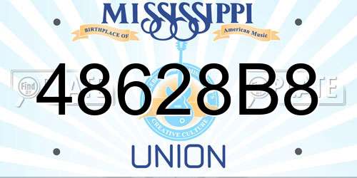 48628B8 Mississippi License Plate