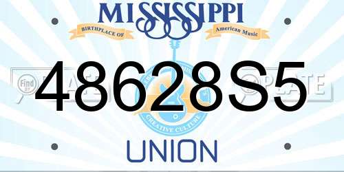 48628S5 Mississippi License Plate