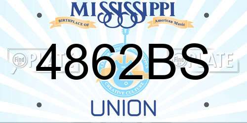 4862BS Mississippi License Plate