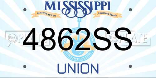 4862SS Mississippi License Plate