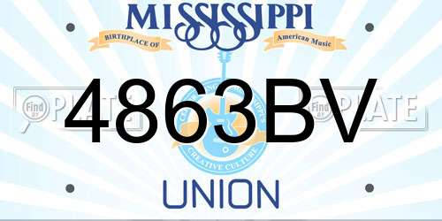 4863BV Mississippi License Plate