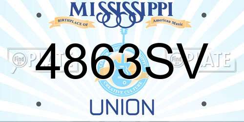 4863SV Mississippi License Plate