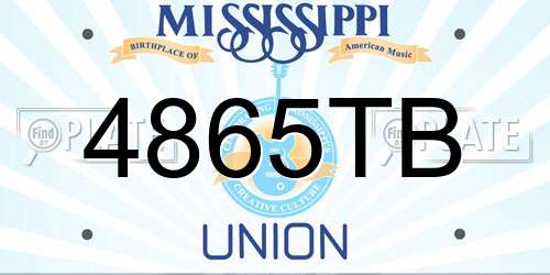 4865TB Mississippi License Plate
