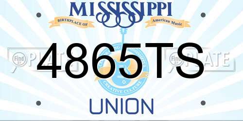 4865TS Mississippi License Plate