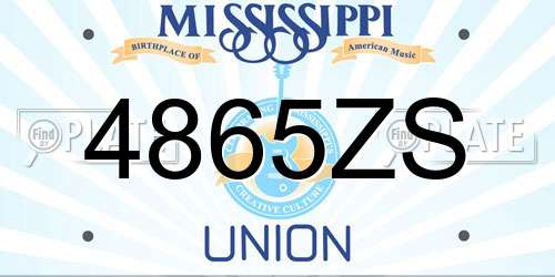 4865ZS Mississippi License Plate