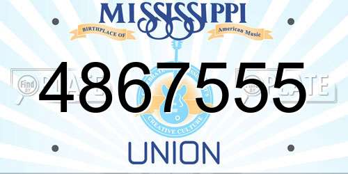 4867555 Mississippi License Plate