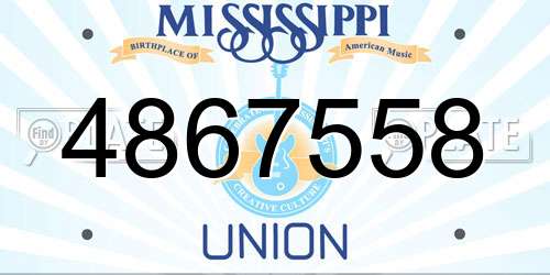 4867558 Mississippi License Plate