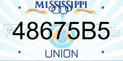 48675B5 Mississippi License Plate