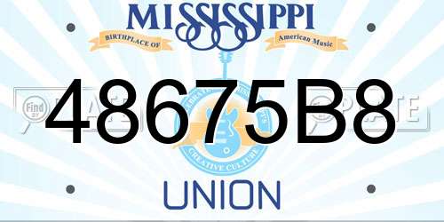 48675B8 Mississippi License Plate