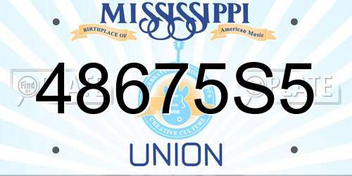 48675S5 Mississippi License Plate
