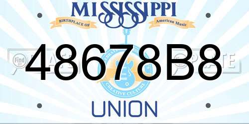48678B8 Mississippi License Plate