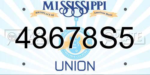 48678S5 Mississippi License Plate