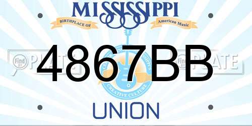 4867BB Mississippi License Plate