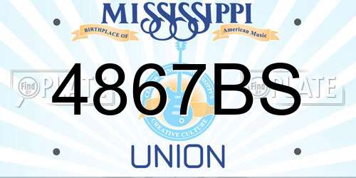 4867BS Mississippi License Plate