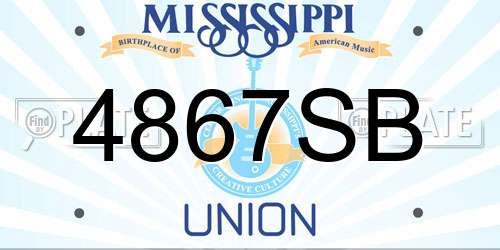 4867SB Mississippi License Plate
