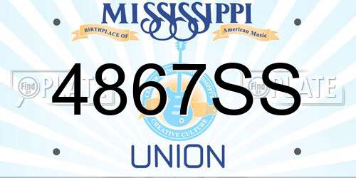 4867SS Mississippi License Plate