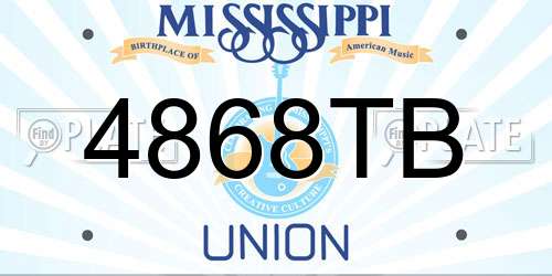 4868TB Mississippi License Plate