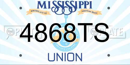 4868TS Mississippi License Plate