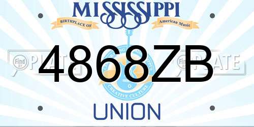 4868ZB Mississippi License Plate