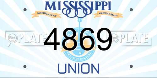 4869 Mississippi License Plate