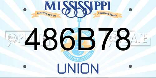 486B78 Mississippi License Plate