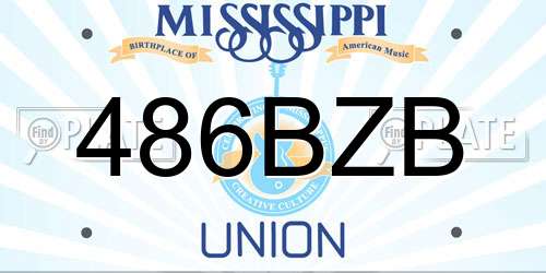 486BZB Mississippi License Plate