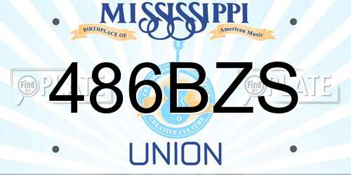 486BZS Mississippi License Plate